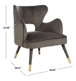 Blair Wingback Accent Chair In Shale - Safavieh ACH4504A -Safavieh Homeware 187 ach4504a dim