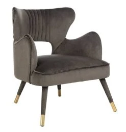 Blair Wingback Accent Chair In Shale - Safavieh ACH4504A -Safavieh Homeware 187 ach4504a side