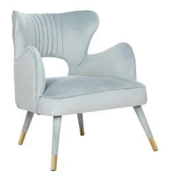 Blair Wingback Accent Chair In Slate Blue - Safavieh ACH4504C -Safavieh Homeware 187 ach4504c side