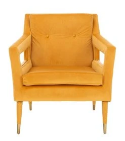 Mara Tufted Accent Chair In Marigold - Safavieh ACH4505B 14 Mara Tufted Accent Chair In Marigold - Safavieh ACH4505B -Safavieh Homeware 187 ach4505b front