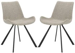 Terra Midcentury Modern Dining Chair In Light Grey/Black - Safavieh ACH7004B-SET2