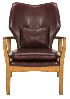Tarly Accent Chair In Burgundy/Natural - Safavieh ACH9500A -Safavieh Homeware 187 ach9500a front
