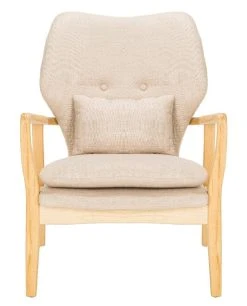Tarly Accent Chair In Beige/Natural - Safavieh ACH9500B -Safavieh Homeware 187 ach9500b front