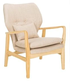 Tarly Accent Chair In Beige/Natural - Safavieh ACH9500B -Safavieh Homeware 187 ach9500b side