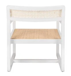 Lula Cane Accent Chair In White/Natural - Safavieh ACH9503A -Safavieh Homeware 187 ach9503a back