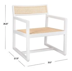 Lula Cane Accent Chair In White/Natural - Safavieh ACH9503A -Safavieh Homeware 187 ach9503a dim