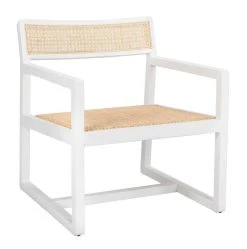 Lula Cane Accent Chair In White/Natural - Safavieh ACH9503A -Safavieh Homeware 187 ach9503a side