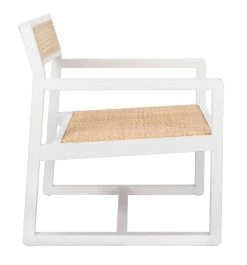 Lula Cane Accent Chair In White/Natural - Safavieh ACH9503A -Safavieh Homeware 187 ach9503a side2