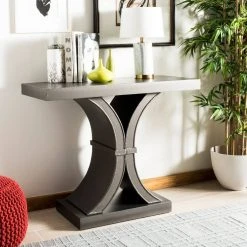 Dryden Console In Distressed Black - Safavieh AMH1509A