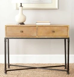 Julian 2 Drawer Console In Natural - Safavieh AMH4103A