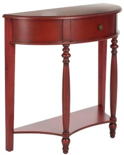 David Console W/ Storage Drawer In Dark Brown - Safavieh AMH4111A -Safavieh Homeware 187 amh4111a side