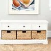 Damien 3 Drawer Storage Bench In Distressed Cream - Safavieh AMH5701C