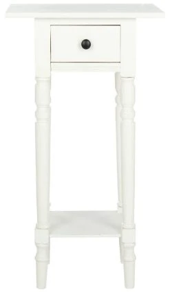 Sabrina End Table W/ Storage Drawer In Distressed Cream - Safavieh AMH5704C