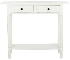 Rosemary 2 Drawer Console In Distressed Cream - Safavieh AMH5705C 8 Rosemary 2 Drawer Console In Distressed Cream - Safavieh AMH5705C -Safavieh Homeware 187 amh5705c front