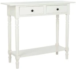 Rosemary 2 Drawer Console In Distressed Cream - Safavieh AMH5705C 9 Rosemary 2 Drawer Console In Distressed Cream - Safavieh AMH5705C -Safavieh Homeware 187 amh5705c side