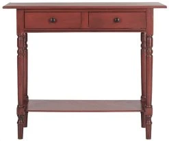 Rosemary 2 Drawer Console In Red - Safavieh AMH5705E 6 Rosemary 2 Drawer Console In Red - Safavieh AMH5705E -Safavieh Homeware 187 amh5705e front