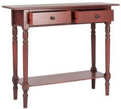 Rosemary 2 Drawer Console In Red - Safavieh AMH5705E 7 Rosemary 2 Drawer Console In Red - Safavieh AMH5705E -Safavieh Homeware 187 amh5705e side