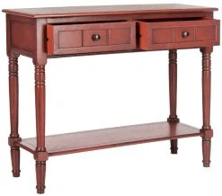 Samantha 2 Drawer Console In Red - Safavieh AMH5710E 7 Samantha 2 Drawer Console In Red - Safavieh AMH5710E -Safavieh Homeware 187 amh5710e side