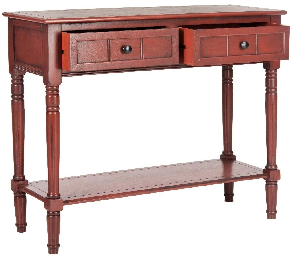Samantha 2 Drawer Console In Red - Safavieh AMH5710E 5 Samantha 2 Drawer Console In Red - Safavieh AMH5710E - Image 3