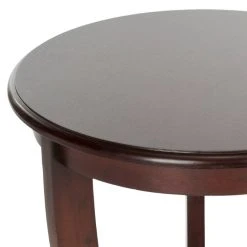 Mary Pedestal Side Table In Dark Cherry - Safavieh AMH5711D -Safavieh Homeware 187 amh5711d detail