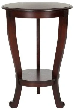 Mary Pedestal Side Table In Dark Cherry - Safavieh AMH5711D -Safavieh Homeware 187 amh5711d front