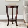 Mary Pedestal Side Table In Dark Cherry - Safavieh AMH5711D -Safavieh Homeware 187 amh5711d room