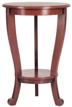 Mary Pedestal Side Table In Red - Safavieh AMH5711E -Safavieh Homeware 187 amh5711e front
