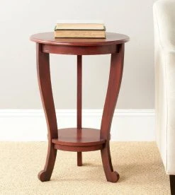 Mary Pedestal Side Table In Red - Safavieh AMH5711E