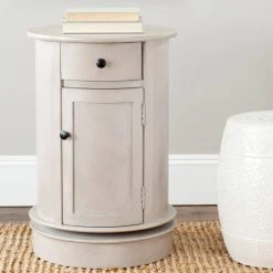 Tabitha Swivel Accent Table In Vintage Grey - Safavieh AMH5712A