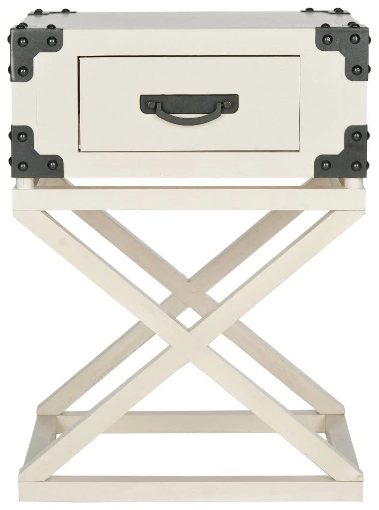 Dunstan Accent Table W/ Storage Drawer In White - Safavieh AMH5720C 5 Dunstan Accent Table W/ Storage Drawer In White - Safavieh AMH5720C - Image 3
