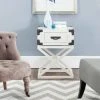 Dunstan Accent Table W/ Storage Drawer In White - Safavieh AMH5720C -Safavieh Homeware 187 amh5720c room