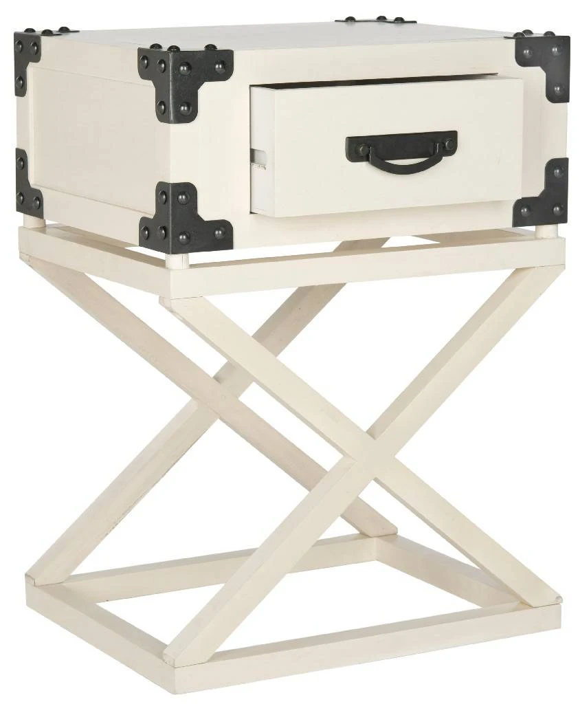 Dunstan Accent Table W/ Storage Drawer In White - Safavieh AMH5720C 6 Dunstan Accent Table W/ Storage Drawer In White - Safavieh AMH5720C - Image 4