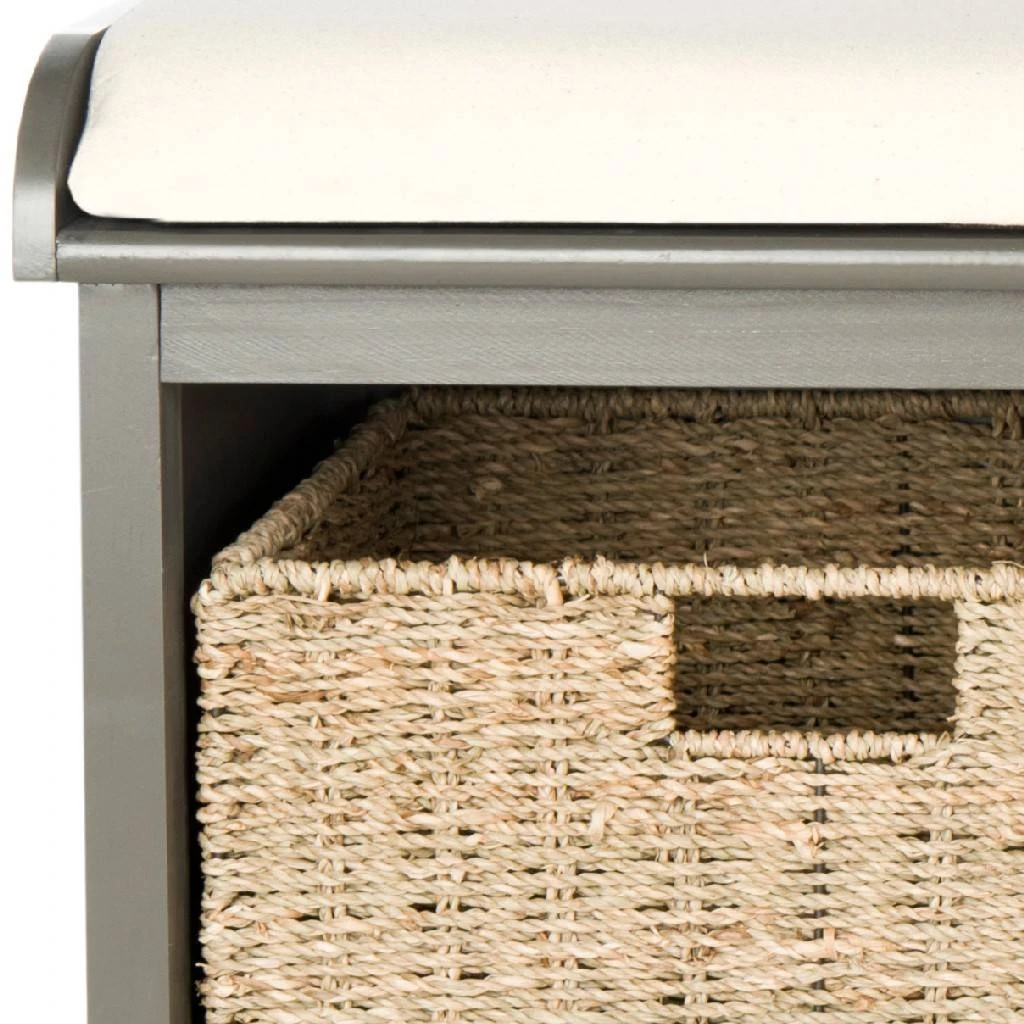Lonan Wicker Storage Bench In Grey/White - Safavieh AMH5733A 5 Lonan Wicker Storage Bench In Grey/White - Safavieh AMH5733A - Image 3