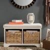 Freddy Wicker Storage Bench In Distressed White - Safavieh AMH5736D -Safavieh Homeware 187 amh5736d room