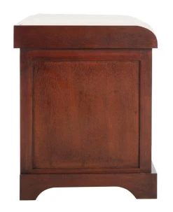 Freddy Wicker Storage Bench In Cherry - Safavieh AMH5736E -Safavieh Homeware 187 amh5736e side2