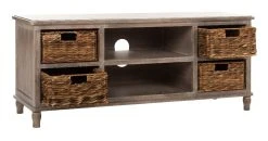 Rooney Entertainment Unit In Vintage White - Safavieh AMH5745E -Safavieh Homeware 187 amh5745e side