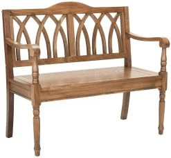 Benjamin Bench In Oak - Safavieh AMH6500E -Safavieh Homeware 187 amh6500e side