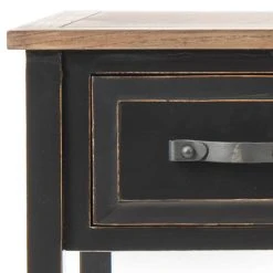 Aiden 3 Drawer Console Table In Black/Oak - Safavieh AMH6502A -Safavieh Homeware 187 amh6502a swatch