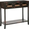 Autumn 3 Drawer Console In Distressed Black - Safavieh AMH6510A 2 Autumn 3 Drawer Console In Distressed Black - Safavieh AMH6510A -Safavieh Homeware 187 amh6510a