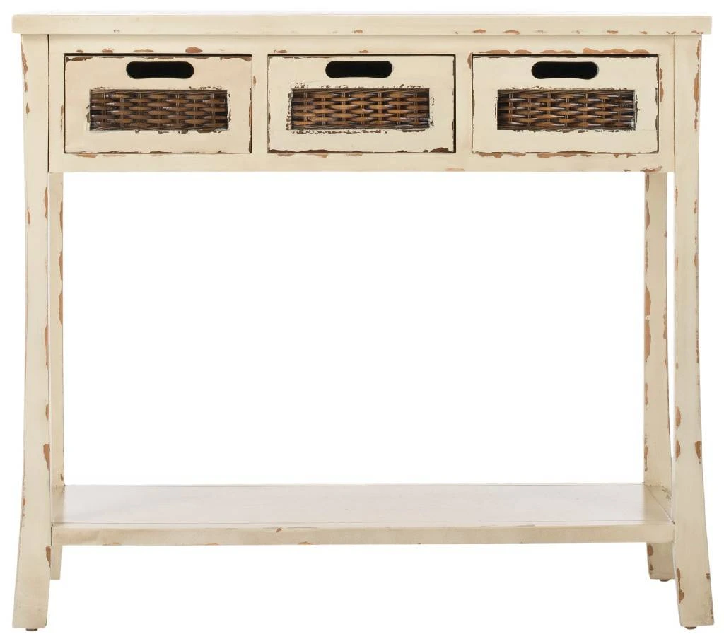 Autumn 3 Drawer Console In Vintage Cream - Safavieh AMH6510C 4 Autumn 3 Drawer Console In Vintage Cream - Safavieh AMH6510C - Image 2