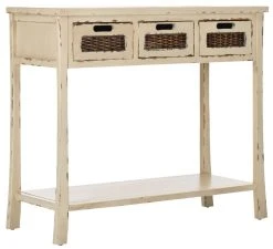 Autumn 3 Drawer Console In Vintage Cream - Safavieh AMH6510C 7 Autumn 3 Drawer Console In Vintage Cream - Safavieh AMH6510C -Safavieh Homeware 187 amh6510c side
