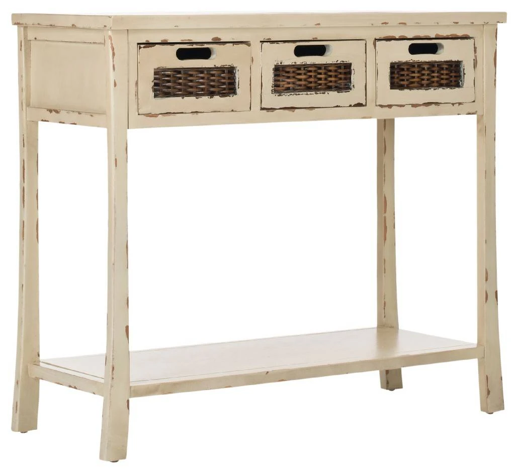 Autumn 3 Drawer Console In Vintage Cream - Safavieh AMH6510C 5 Autumn 3 Drawer Console In Vintage Cream - Safavieh AMH6510C - Image 3