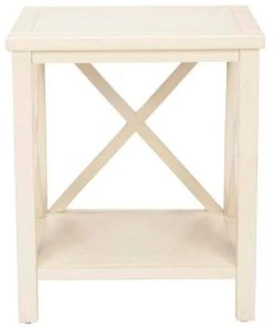 Candence Cross Back End Table In Barley - Safavieh AMH6523A