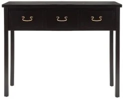 Cindy Console W/ Storage Drawers In Black - Safavieh AMH6568B -Safavieh Homeware 187 amh6568b front