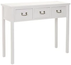 Cindy Console W/ Storage Drawers In White - Safavieh AMH6568C -Safavieh Homeware 187 amh6568c side