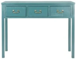 Cindy Console W/ Storage Drawers In Slate Teal - Safavieh AMH6568H -Safavieh Homeware 187 amh6568h front