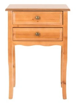 Lori End Table W/ Storage Drawers In Red Maple - Safavieh AMH6576C -Safavieh Homeware 187 amh6576c front