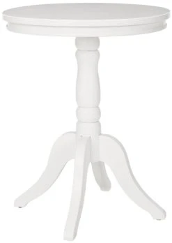 Vivienne Round Top Side Table In White - Safavieh AMH6579C
