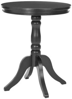Vivienne Round Top Side Table In Black - Safavieh AMH6579D