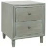 Blaise Nightstand W/ Storage Drawers In French Grey - Safavieh AMH6605B